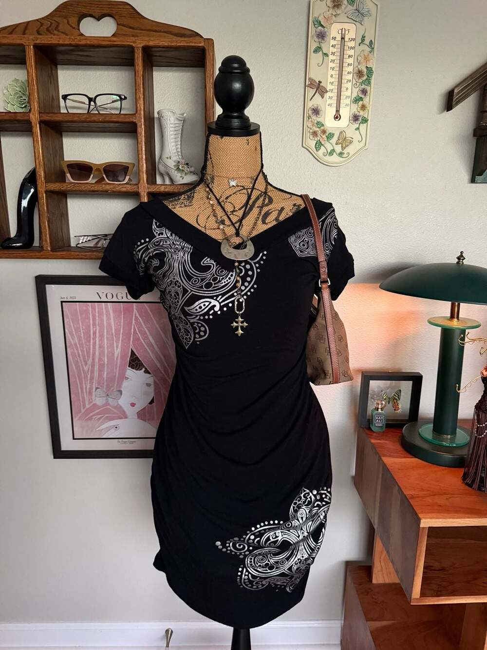 Dereon Scene Grunge Metallic Y2K Dress
